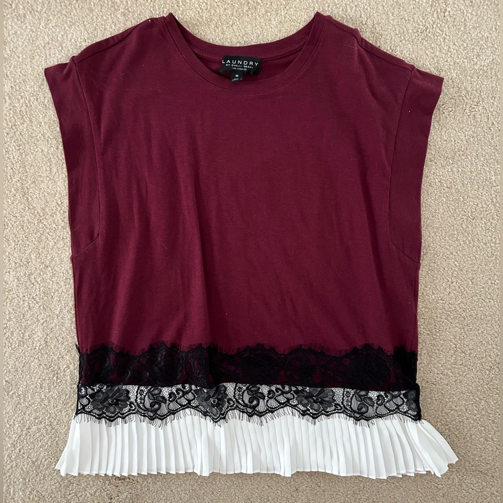 Laundry by Shelli Segal Wine Red Tee